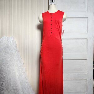 NWT Ruched Knit Henley Maxi Dress - Athleta - Small